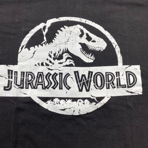 Jurassic World T-Shirt Men Medium M Black Jurassic Park Movie Graphic Print Tee - Picture 2 of 7